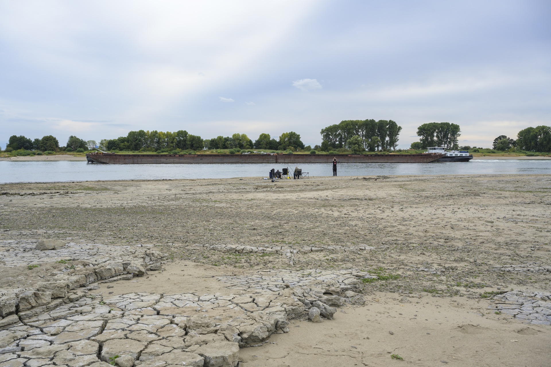 drooggevallen uiterwaarden langs de Rijn bij Spijk (nabij grens Duitsland)